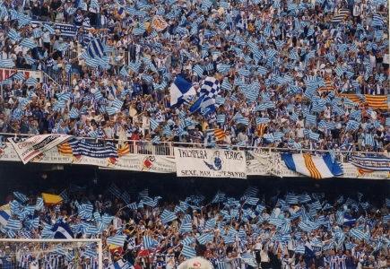 The Bernabeu stadium white-and-blue