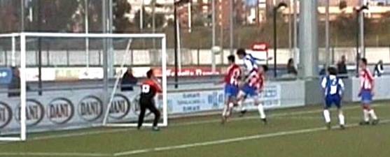 Jordi Mazcaray va marcar el segon gol amb aquest cop de cap